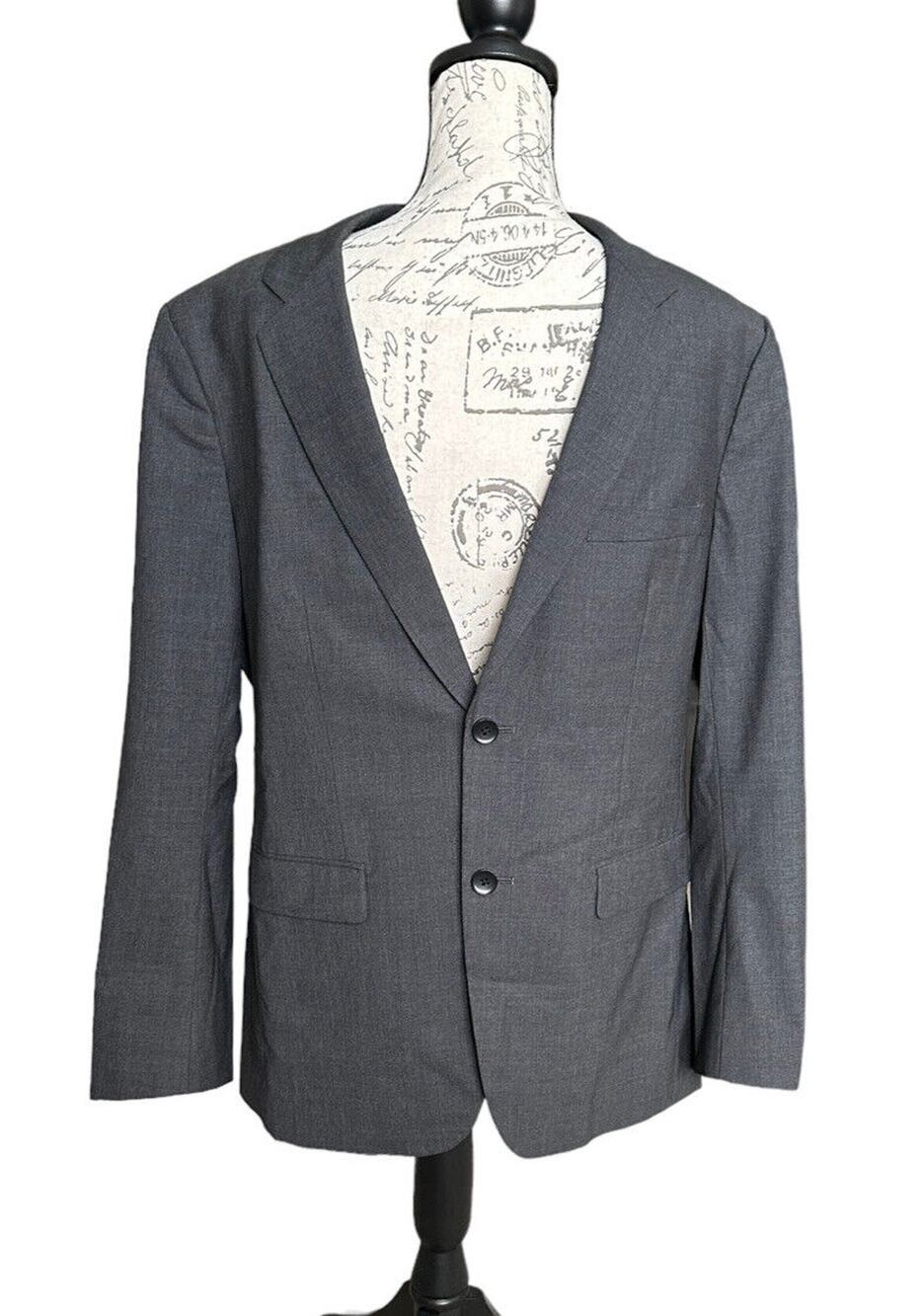Theory Xylo NP Charcoal Gray Blazer 40R – Stretch Wool Single-Breasted